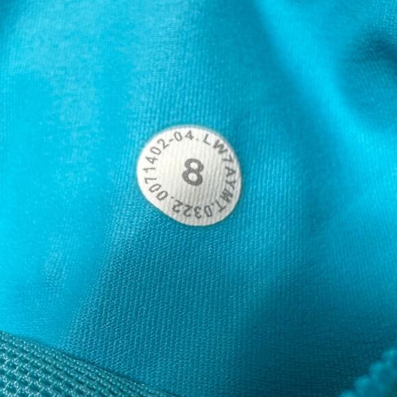 Lululemon Speed Up Mid-Rise Lined Short 4" Electric Turquoise w/ LOGO Size 8 EUC - Picture 3 of 8